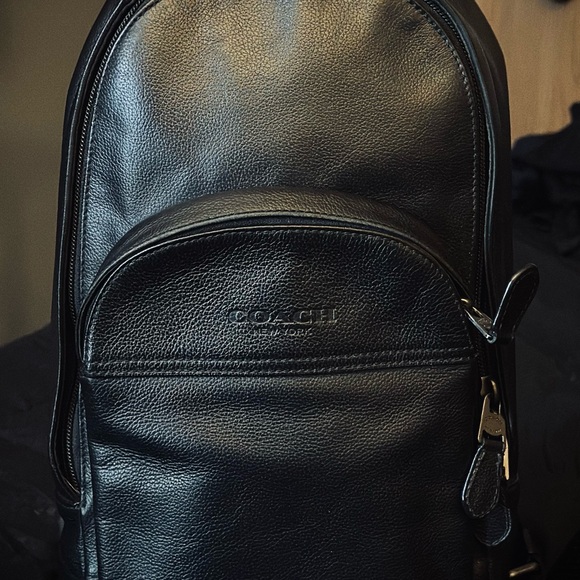 Coach Black Leather Backpack - Picture 1 of 1